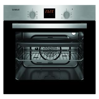Cuptor incorporabil Samus SC617EXV,2200 W,56 l,7 functii,Ventilator,Grill electric 2000 W,Timer digital,Ventilatie tangentiala de racire,Clasa energetica A,Negru