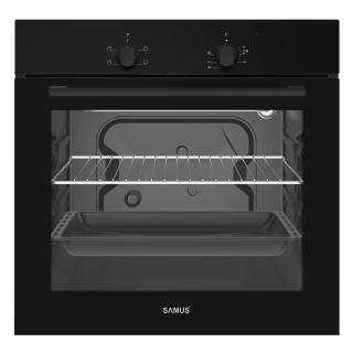 Cuptor Incorporabil Samus SC620G4B, 62 L, 4 Functii, Clasa energetica A, Grill, 2200 W, Ventilatie, Negru