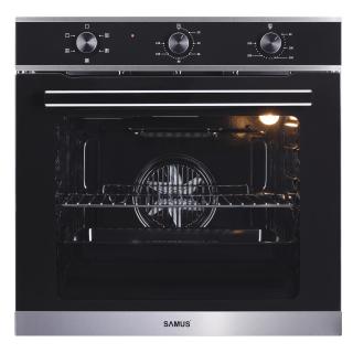 Cuptor incorporabil Samus SC623GX5,2000 W,75 l,5 functii,Semi grill,Ventilator cu aer cald,Reglaj temperatura A  ntre 50-250 A  C,clasa energetica A,Negru