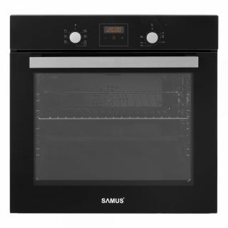 Cuptor Incorporabil Samus SC639CEGV,2200 W,Capacitate 62 litri,6 functii,Curatare catalitica,Grill electric,Timer digital,Ventilatie tangentiala de racire,Temperatura 40-240A, sA  C,Negru
