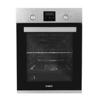 Cuptor incorporabil Samus SCE458GTXV, 1900 W, 47L, Latime 45 cm, 6 functii, Clasa energetica A, Grill, Timer, Ventilator, Gatire automata, Blocare acces copii, Negru Inox