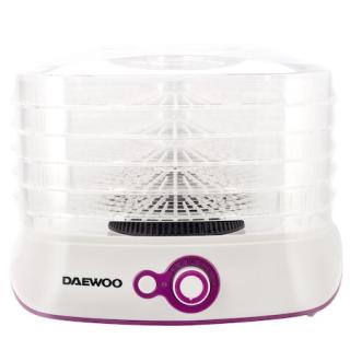 Deshidrator de alimente Daewoo DD450W, 500 W, 5 tavi, 35-70  C, Ventilator integrat, Alb Violet