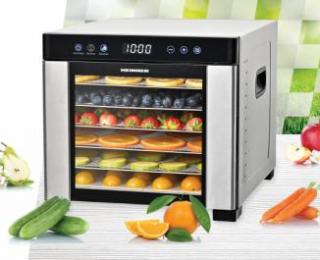 DESHIDRATOR HEINNER PRODRY ESSENTIAL HFD-KD600SS, PUTERE: 550-650W, ECRAN LED SI CONTROL ELECTRONIC, 6 TAVI DIN OTEL INOXIDABIL, FOAIE DE PLASA METALICA, TAVA PENTRU RULOURI DE FRUCTE, FUNCTIE UV, TEM