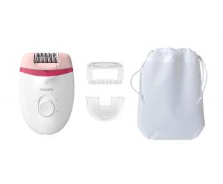 Epilator Philips BRE255 00 Satinelle, 2 viteze, Opti-light, cap de epilare lavabil, 3 accesorii, Alb
