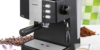 Espressor manual Heinner HEM-850BKSL, 850 W, 1.5 L, 15 bar, filtru dublu din inox, Negru Argintiu