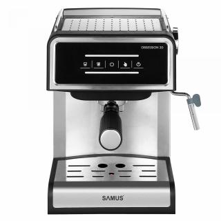 Espressor manual Samus OBSESSION 20,850 W,Presiune abur 20 bari,Rezervor apa 1.6 l,Dispozitiv spumare a laptelui,cafea macinata,Negru Inox