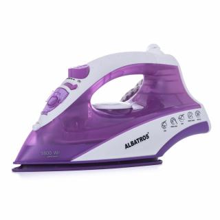 Fier de calcat Albatros Jasmine, Talpa ceramica, 1800 W, Capacitate rezervor 170 ml, Jet puternic de abur 95 g min, Functii auto-curatare, anticalcar, Mov