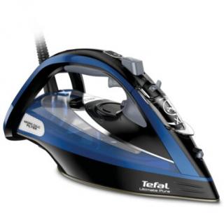 Fier de calcat TEFAL Ultimate Pure FV9848E0, 3200W, 260g min, 350ml, talpa Durilium, negru-albastru