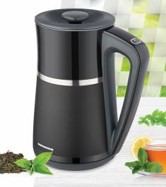 FIERBATOR ELECTRIC DIGITAL HEINNER HEK-D22002WBK, 1850-2200W, 1.7L, PERETI DUBLI: CAVITATE INOX, DISPLAY LCD CU CONTROL ELECTRONIC, 5 SETARI DE TEMPERATURA