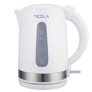Fierbator Tesla KT200WX, electric, 2200W, 1,7 litri, Incalzitor ascuns, Strix Control, Indicator luminos, Alb Inox