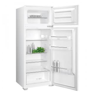 Frigider cu doua usi incorporabil Samus SDBI294E, 205 L, Clasa energetica E, Termostat reglabil, 4 rafturi sticla, H 145 cm, Alb
