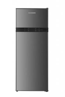 Frigider Heinner HF-H2206XE++, 206 l,  H 143 cm, lumina LED, 3 rafturi de sticla, Clasa E, Inox