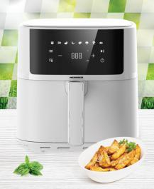 FRITEUZA CU AER CALD HEINNER WhiteElinn HAF-B6WH17SQ, 1700W, CAPACITATE COS: 5.7L, DISPLAY DIGITAL, CAVITATE METAL, TEMPERATURA: 80-200A  C, TIMER: 60MIN, 8 PROGRAME PRESETATE, COS DETASABIL, AUTO-OPRI