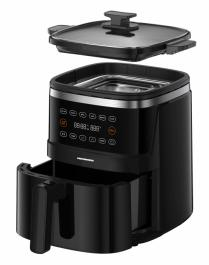 FRITEUZA CU AER CALD SI GRILL HEINNER VastCook HAFG-B5BK2600, 2600W, CAPACITATE COS: 5L, DISPLAY DIGITAL, TEMPERATURA: 80-200A  C, TIMER: 60MIN, 6 PROGRAME PRESETATE, COS SI TAVA GRILL DETASABILE, AUTO