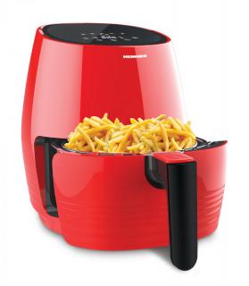 Friteuza Heinner AirFryer Nelle Digital RD HAF-1250DRD,cu aer cald , gatire fara ulei, 1250W, capacitate vas 3.2L, capacitate cos 2.5L, afisaj digital, termostat reglabil 80-200 C, timer 30 min, rosu