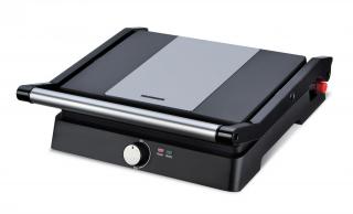 Gratar electric Heinner HEPG-F2000BKSS, placi fixe antiadezive, deschidere 180A, sA  , temperatura reglabila, Negru Inox