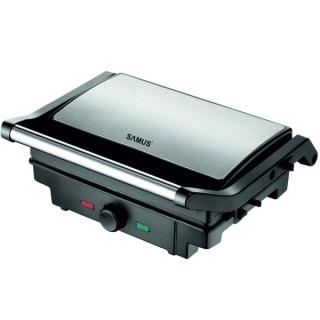Gratar electric Samus GTS1500X,1500 W,control temperatura,placi grill antiaderente,Inox