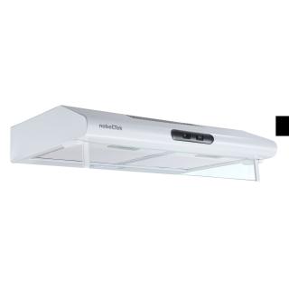 Hota clasica NobelTek NHO-CL60F15W, 60 cm, 1 motor, 2 filtre aluminiu, lampa led, 300m3, Clasa B, Alb