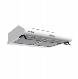 Hota clasica NobelTek NHO-CL60F49W, 60 cm, 1 motor, 2 filtre aluminiu, lampa led, 400m3,Clasa C, Alb