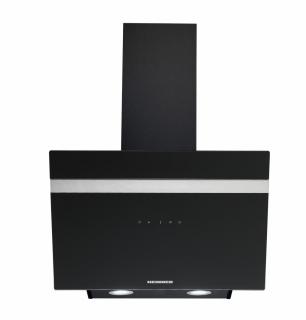 Hota incorporabila decorativa Heinner HDCH-6060RGBK, 60 cm,Control touch, Afisaj LED, Putere de absorbtie 566 m3 H, Iluminare LED, clasa B, sticla neagra