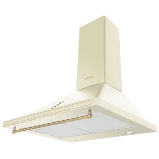 Hota semineu Hansa Retro OKC613RWH, 60 cm, 403 m3 h, 1 motor, 2 filtre aluminiu, 3 trepte, iluminare, clasa D, metal bej