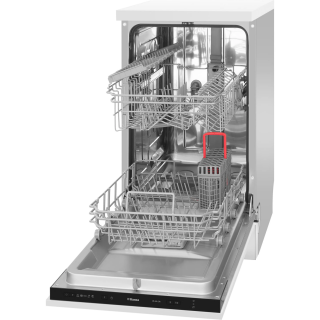 Masina de spalat vase incorporabila Hansa ZIM435H, 9 seturi, 5 programe, HalfLoad, Pornire programabila, 45 cm, Clasa E, argintiu