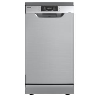Masina de spalat vase Samus SDX410.8, 10 seturi, Latime 45 cm, 8 Programe, Clasa energetica E, Afisaj electronic, Pornire intarziata, Inox Argintiu
