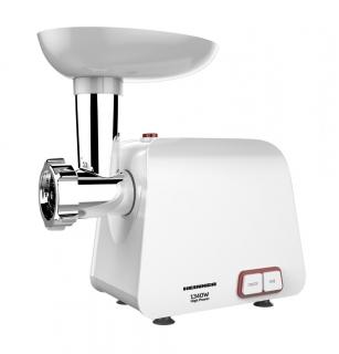 Masina de tocat Heinner Pearl 1340 MG-1340WH, 1340 W, accesoriu de rosii si carnati, cutit din inox, functie Reverse, 2 site de tA, zA ƒiere, capacitate de tocare 1,2 kg min, Alb