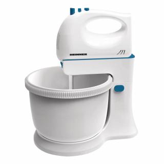 Mixer cu bol Heinner Charm HMB-350BL, 300W, 5 viteze + turbo, Alb Albastru
