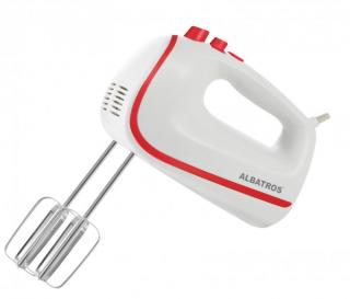 Mixer de mana Albatros MXA450W,450 W,5 viteze + funcAąĹ  ie Turbo,accesorii teluri si carlige,Alb