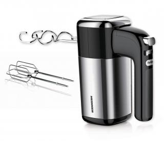Mixer de mana Heinner HM-B400, 400W, 5 viteze, Negru Inox