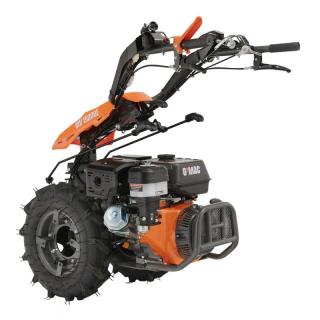 Motocultivator pe benzina O-Mac MV 15000E, motor Loncin, 4 timpi, 420 CC, 15 CP, 11.1 kW, 5 trepte viteza, roti cauciuc 5.00 x 10, portocaliu