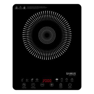 Plita Electrica Vitroceramica cu Inductie Samus PSVFI-11BG1, 2000 W, Touch Control, 8 Functii de gatit, Reglaj temperatura si putere in 8 trepte, Temporizator, Negru