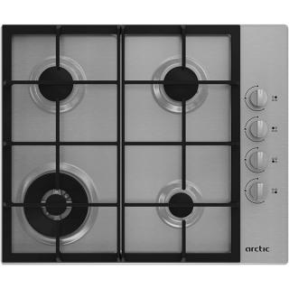 Plita incorporabila ARCTIC ARGW64125SX, Gaz, 4 arzatoare, Wok, Aprindere electrica, Inox