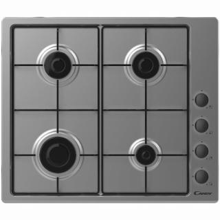 Plita incorporabila Candy CHW6LBX, Gaz, 4 Arzatoare, Aprindere electrica, Siguranta arzatoare, 60 cm, Inox
