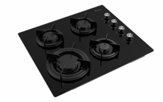 Plita incorporabila Fram FBH-M4IRF-GBK, Gaz, 4 arzatoare, Gratar fonta, Aprindere electrica, Dispozitiv de siguranta, 60 cm, Sticla neagra