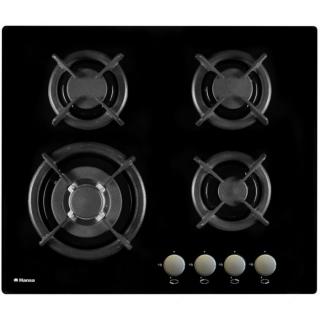 Plita incorporabila Hansa BHGI63112035, Gaz, 4 arzatoare, Aprindere electrica, 60 cm, Sticla neagra