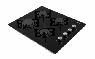 Plita incorporabila Heinner HBH-M402IEGBK, Gaz, 4 arzatoare, Aprindere electrica, Dispozitiv de siguranta, 60 cm, Sticla neagra