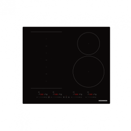 Plita incorporabila Heinner HBHI-M4ZB1FXSMTC, Inductie, 4 zone de gatit, Bridge, Boost, Slim, Control touch, Timer, Protectie copii, Indicator caldura reziduala, 60 cm, Negru