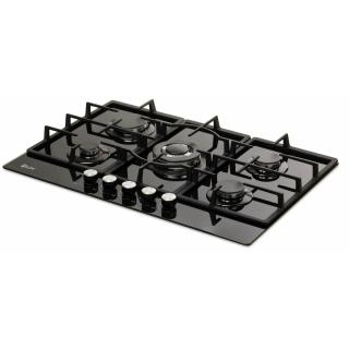 Plita incorporabila LDK Marbella WOK JZ5BK75, Gaz, 5 arzatoare, WOK, Aprindere electrica, Gratare fonta, Siguranta, 75 cm, Negru