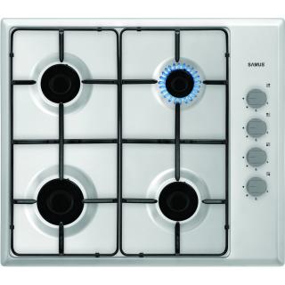 Plita incorporabila Samus PS646GXS,4 arzatoare pe gaz,Gratare din fonta,Panou de control lateral,Sisteme de siguranta la arzatoare,Aprindere electrica ,Inox