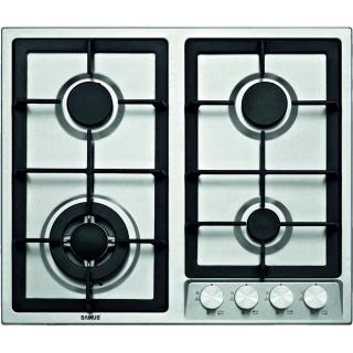 Plita incorporabila Samus PSG-64SX1,4 arzatoare pe gaz,1 Arzator WOK,Gratare din fonta,Panou de control lateral,Sisteme de siguranta la arzatoare,Aprindere electrica ,Inox