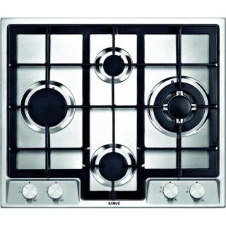 Plita incorporabila Samus PSG-64SX5, 4 arzatoare pe gaz, Sistem de siguranta, Gratar fonta, Arzator Wok, Inox