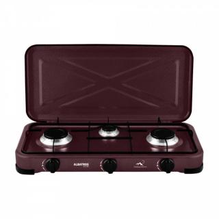 Plita pe gaz AlbatrosS APG31BR,3 arzatoare, putere 5,4 kW, 2x2,2 kW + 1x1kW,SuprafaČ,  ºA ƒ emailatA ƒ,GrA ƒtar metalic emailat,Maro