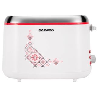 Prajitor de paine Daewoo DBT70TR, 900 W, design traditional, 2 felii, indicator luminos, carcasa CoolTouch, Alb