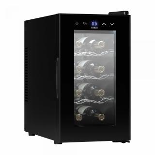 Racitor pentru vin termoelectric Samus SRV25CR8,Capacitate 8 sticle,Mod racire: termoelectric,Panou control tactil cu afisaj electronic,Temperatura interioara 8 - 18A  C Iluminare interioara LED,Negru