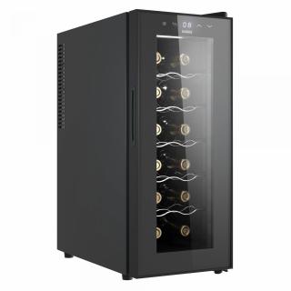 Racitor pentru vin termoelectric Samus SRV38CR12,Capacitate 12 sticle,Mod racire: termoelectric,Panou control tactil cu afisaj electronic,Temperatura interioara 11 - 18  CIluminare interioara LED,Negr