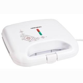 Sandwich-maker Daewoo DSM25TR, 800 W, design traditional, placi neaderente, termostat, CoolTouch, Alb