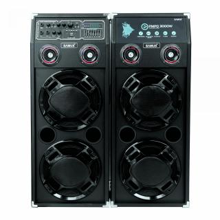 Set boxe audio Samus TWIN SOUND 20,3000 W,FM Radio,Bluetooth,Compatibil MP3, MP4, DVD, TV, PC, Smartphone,Intrare Aux USB SD Card,negru