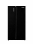 Side by side Heinner HSBS-HS519NFBKE++, Full No Frost, sistem a,  śMulti Air-Flowa,  ť, compresor Inverter, clasa energetica: E, display LED cu control touch, capacitate totala: 519L, capacitate frigider: